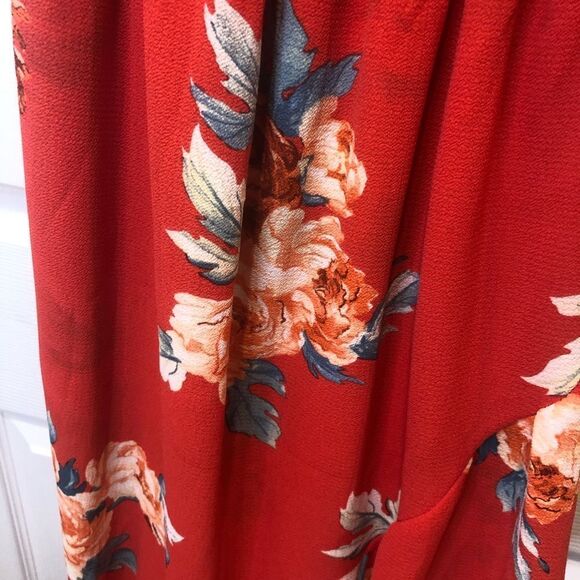 Mimi Chica orange floral off the shoulder maxi dress, size medium - Picture 5 of 14